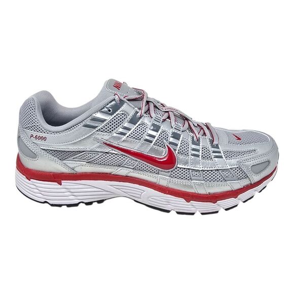 Nike P 6000 Metallic Silver Gym Red Running Mens Size 11 Cool Grey CD6404 024 - Picture 1 of 11